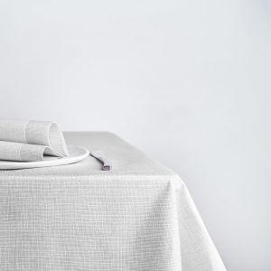 Mantel airlaid 120x120 blanco hilo gris